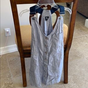 Striped Overall Dress
